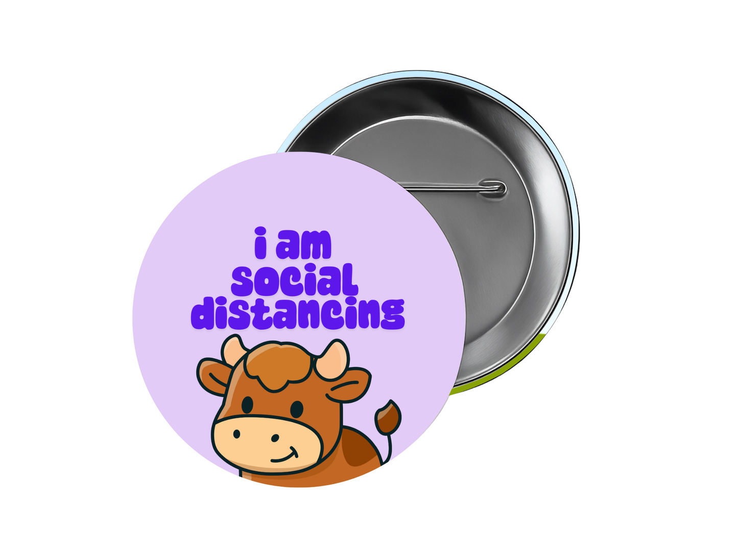 I AM SOCIAL DISTANCING cute medical id button