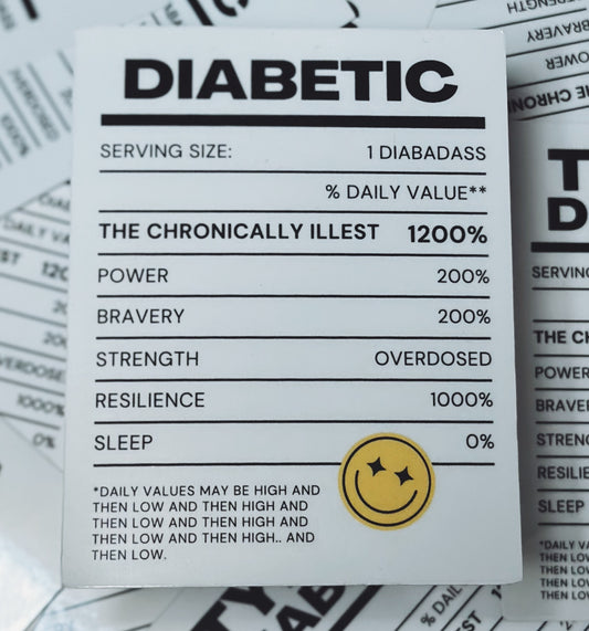 DIABETIC Nutrition Facts Sticker