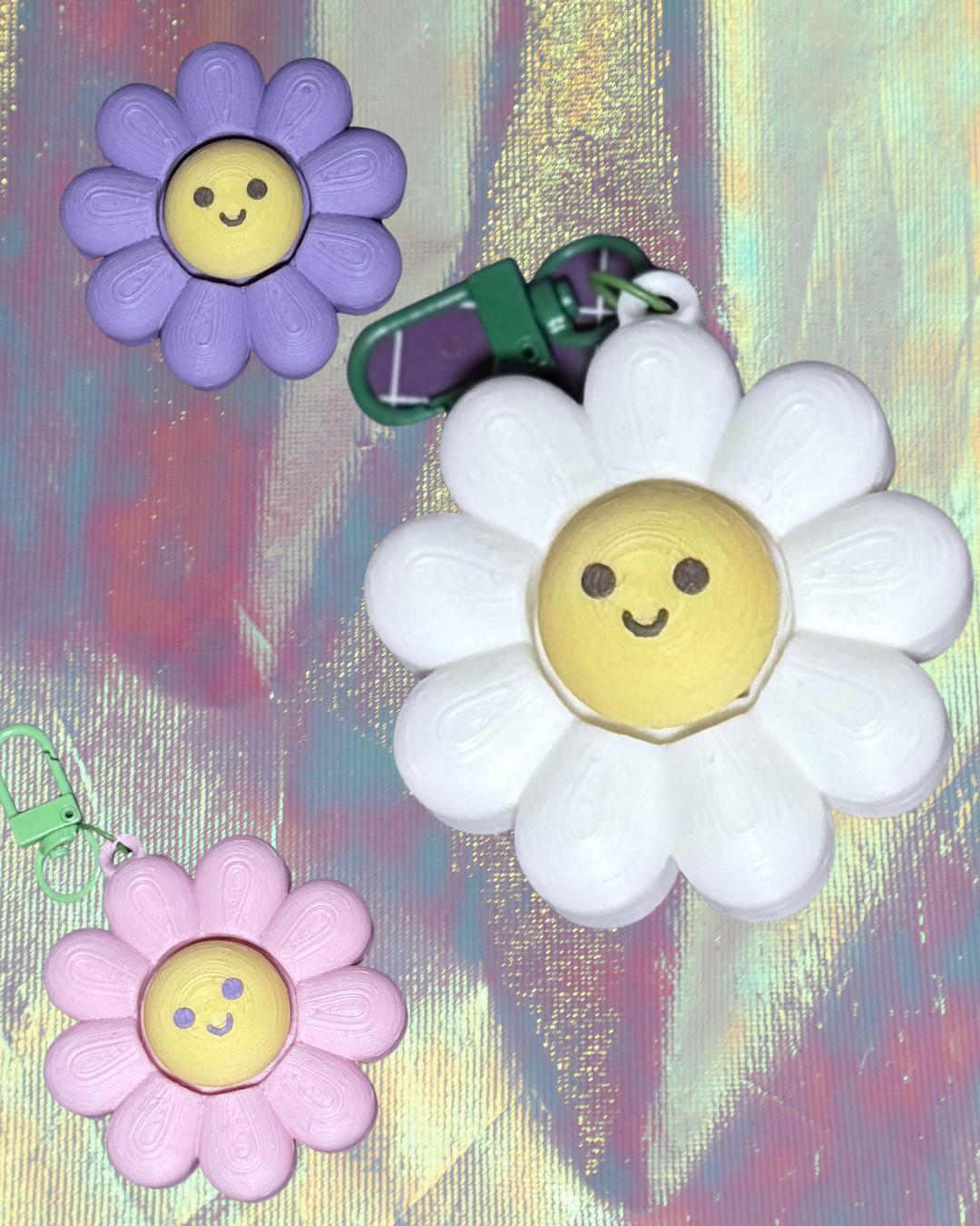 flower clicker keychain