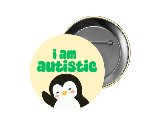 I am Autistic cute medical id button