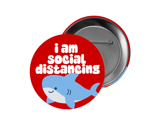 I AM SOCIAL DISTANCING cute medical id button