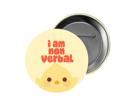 I AM NONVERBAL cute medical id button