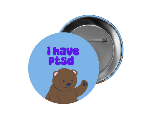 PTSD cute medical id button
